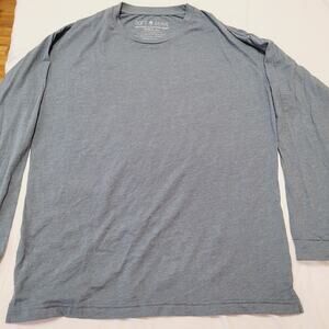 Soft Serve Top Woman XL Blue Organic Supima Cotton Crewneck Long Sleeve Tee USA